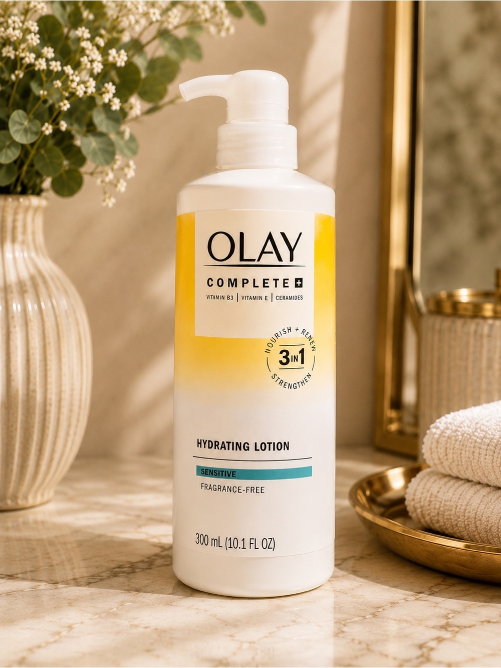 OLAY Hydrating Lotion White and Yellow Bottle